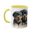 Rottweiler Pupies - Color Accent Mugs, 11oz 11oz Yellow